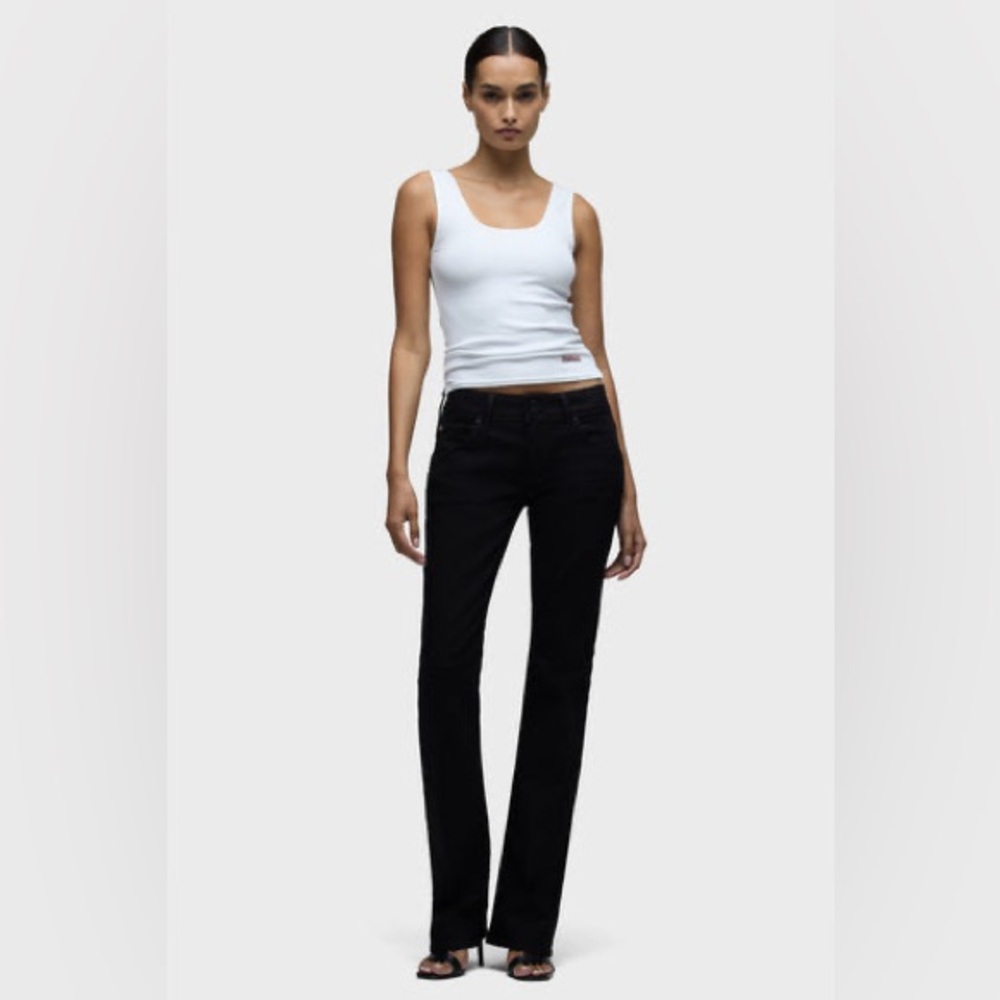 Hudson Jeans Black Beth Mid-Rise Baby Bootcut Petite Jean